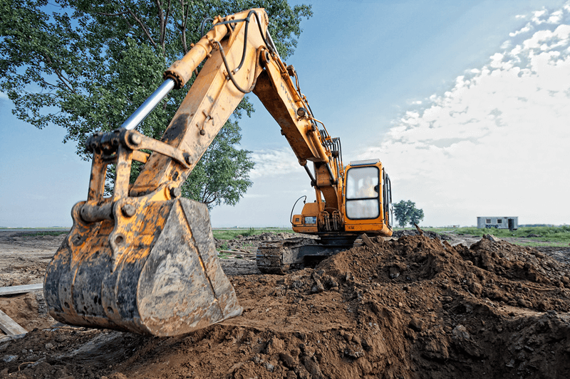 Excavator digging